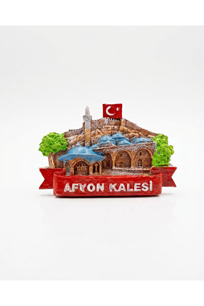Taşhan Çarşı Afyon Kalesi Temalı 3D Kabartmalı Magnet - Tarihi Şehir Hatırası...