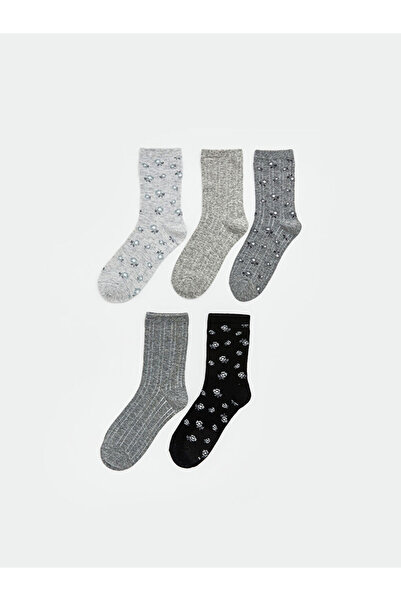 LC Waikiki Rmz Gi̇yi̇m Farkiyla Floral Women's Socks 5-Pack