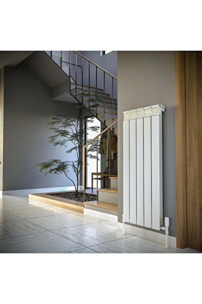 Lojimax Alüminyum Dekoratif Radyatör Besto 1800x400mm 5 Dilim Dokulu Beyaz | 823 W Yüksek Isıl Güç |