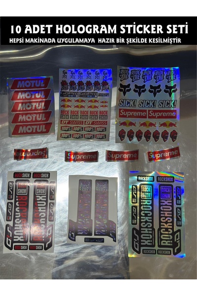 ÖZGÜL REKLAM Hologram Sticker Seti 100 Parça 6 TAKIM / Araç Hologram Sticker ...