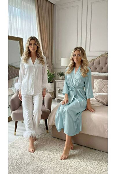 Limas lingerie Special Design 3 Piece Pajama Set Satin