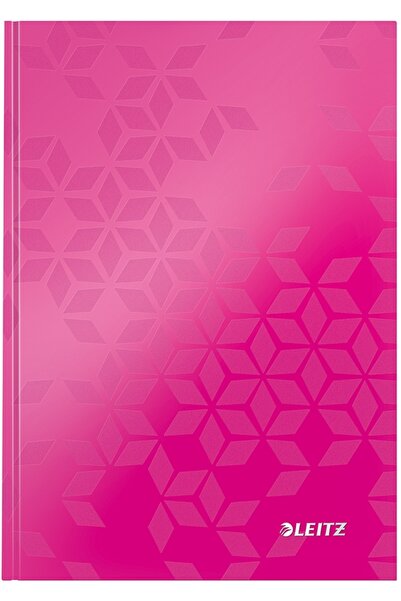 Leitz WOW office notebook, cardboard, hard cover, FSC, recyclable, A5, 80 sheets, dictando, pink