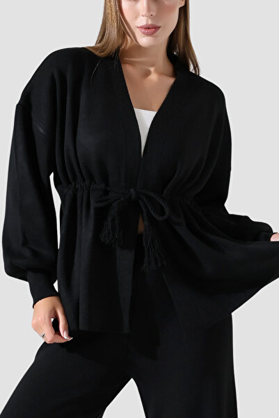 mefru طقم تريكو مكون من قطعتين من قصة فضفاضة قطع أساسية مع تفاصيل على شكل حزا...