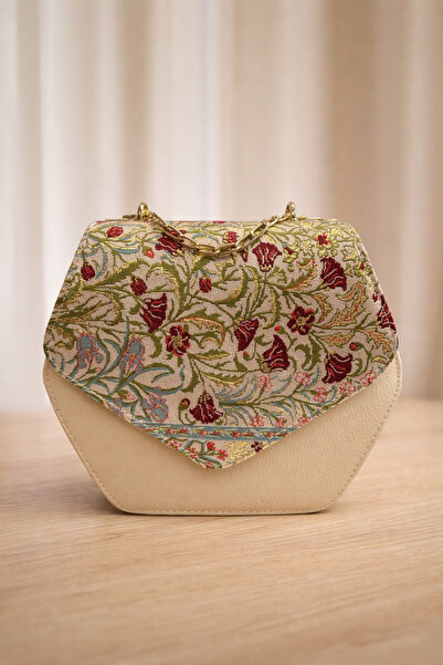 Elen Elegant Patterned Chain Strap Women's Shoulder Bag