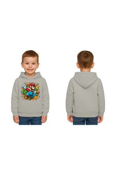 SEDİRLİ Hanorac unisex Super Mario cu imprimeu pentru copii Swae tricou cu gl...