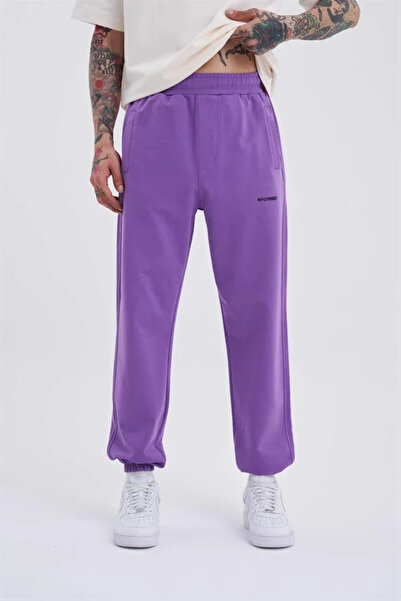 Machinist Men's Relaxed Basic Elasticated Leg Jogger Sweatpants Purple