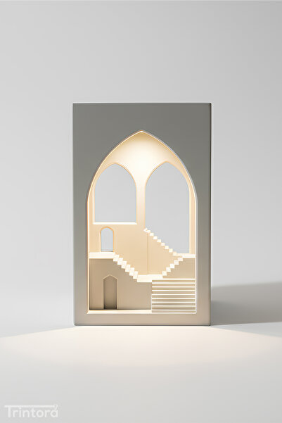 Home Modern Kitaplık Ayracı & Gece Lambası Işıklı Mimari Book Nook Kitaplık A...