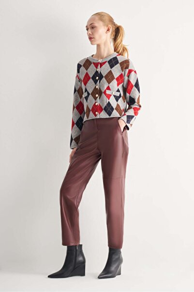 UTOPIAN Yüksek Bel Deri Pantolon