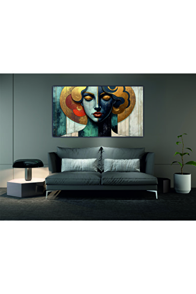 VİZYON REKLAM DİGİTAL BASKI Modern Soyut Kadın Portresi Kanvas Tablo