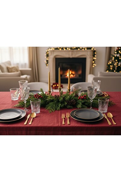kesenegore Premium Duck Fabric Stain Resistant, Thick Textured Tablecloth for Christmas
