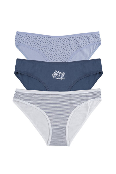 koza iç giyim Women's 3-Piece Cotton Basic Panties