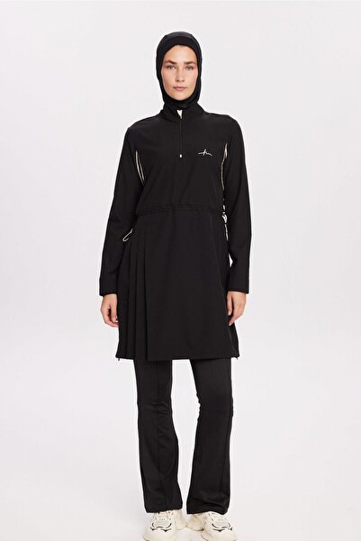 Haşema Active H-Per Fit Black Hijab Tennis Top Act-43