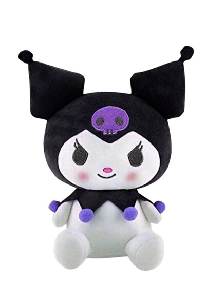 Premium دمية قطيفة على طراز كورومي - دمية محشوة ناعمة باللونين الأسود والبنفسجي