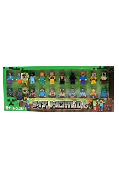 Premium مجموعة شخصيات مصغرة على طراز ماينكرافت - 20 قطعة من شخصيات المكعبات