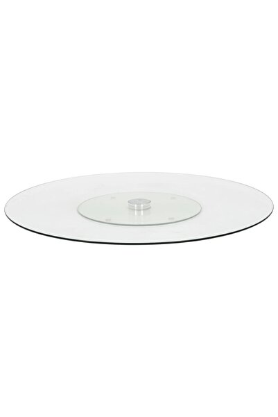 vidaxl Rotating Serving Plate Transparent 60 cm Tempered Glass