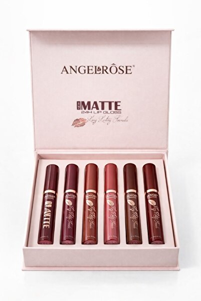 de Set of 6 Matte Liquid Lipsticks, Long Lasting Formula. Nude