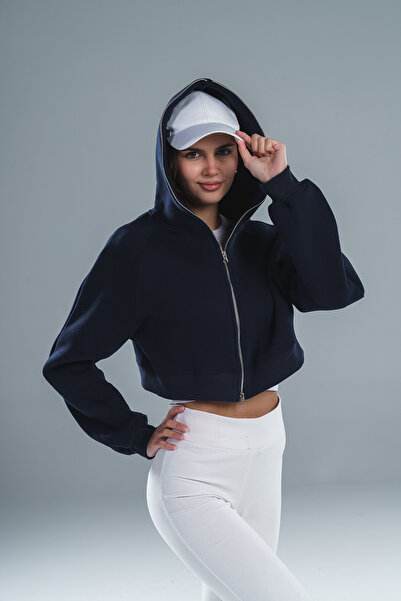 Paw Garage Women's Three Thread Sh Fleece-Lined Fabric K Hooded Metal Zipper Sweat