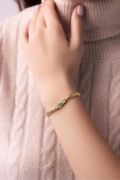 Tufanlar Kuyumculuk 5 Mm Gurmet Bileklik (Taşlı Kilit)