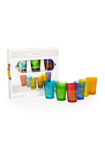 Cuisine Art Jora Deco Moroccan Glass Set, 6 Pieces - Traditional Moroccan Tea...