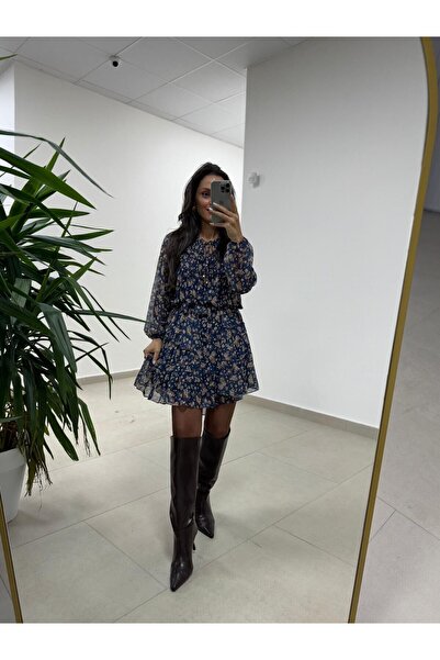 caddstore Mc 5088 Laci Gipe Detaylı Şifon Elbise