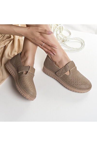 Cadia Women's casual khaki shoes made of organic leather, malisa, 39