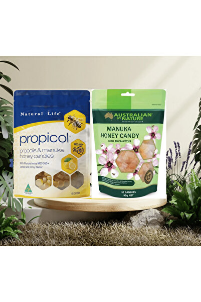 Australian مغلفين من حلوى مانوكا +550MGO+ العكبر بنكهة الليمون.; + حلوى المان...