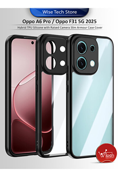 Wtech غطاء حماية نحيف من السيليكون الحراري المرن (TPU) مع كاميرا بارزة لهاتف Oppo A6 Pro 5G / Oppo F31 5G 2025