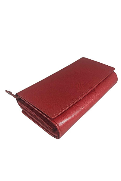 OEM Women's wallet, Genuine leather, 22 x 3 x 11, Red