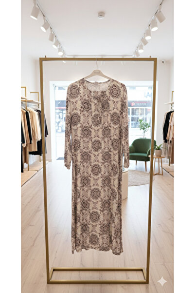 fariza tekstil U-Neck Wide-Cut Viscose Hijab Dress