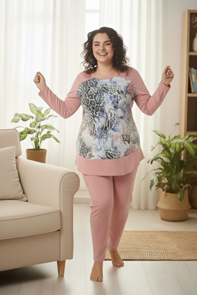 Miss Dünya Lissa Bella Comfort Patterned Plus Size Pajama Set