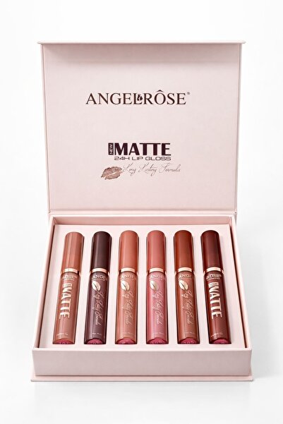 de Set of 6 Matte Liquid Lipsticks, Long Lasting Formula. Nude