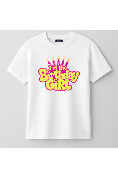 mixxi fashion تي شيرت للفتيات بأكمام قصيرة من Birthday Girl Happy Birthday Iy...