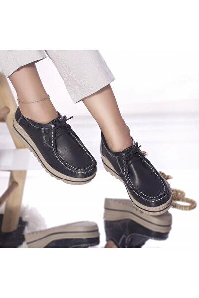 OEM Pantofi casual Xiulan, piele naturală neagră, 36