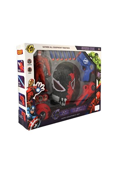 Premium طقم زي محارب خارق يتضمن قناعًا وسلاحًا