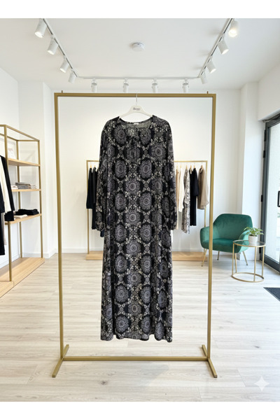 fariza tekstil U-Neck Wide-Cut Viscose Hijab Dress