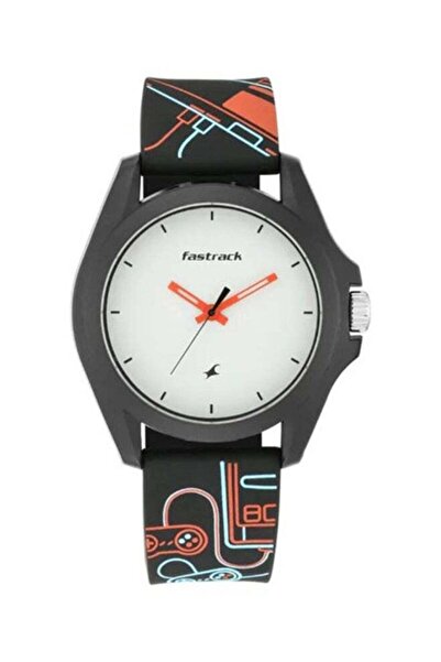 FASTRACK Arcade Quartz Analog Watch with White Dial and Silicone Strap for Un...