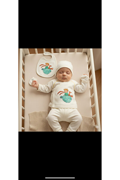 Tiny World ERKEK BEBEK %100 PAMUK KÜÇÜK PRENS BASKILI HASTANE ÇIKIŞI 5Lİ SET