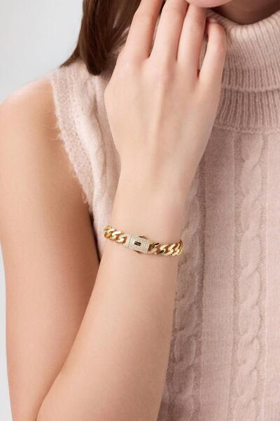 Tufanlar Kuyumculuk 9 Mm Gurmet Bileklik (Taşlı Kilit)