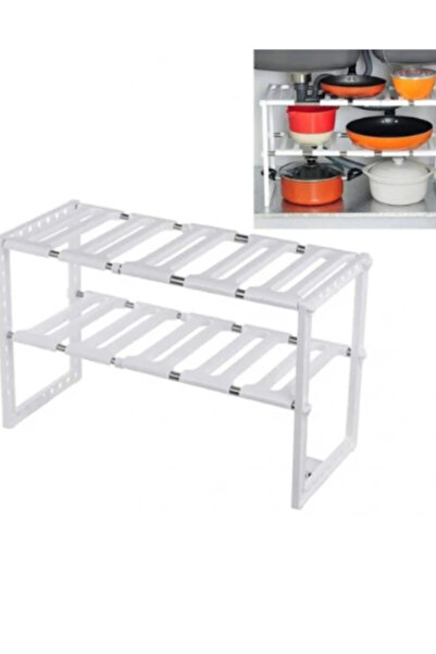 OEM Extendable Under Sink Organizer Shelf Kitchen, Bathroom, White