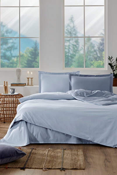 Özdilek Colorant pentru două persoane lenjerie de pat Albastru gheață