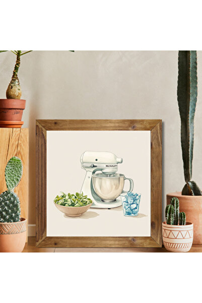 woodhomeworks One Piece Real Wood Framed Decor Pictură pătrată