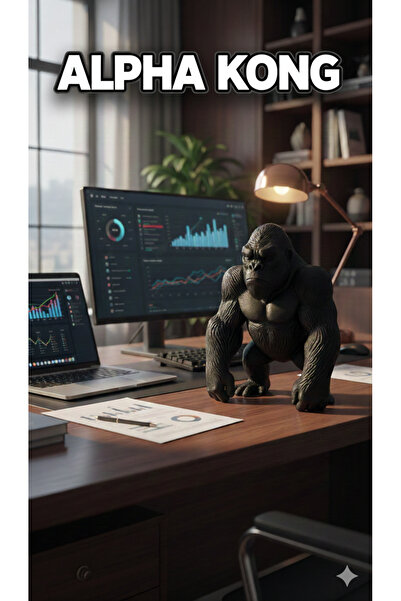 uAmor Alpha Kong - Büyük Boy 3D Baskı Dekoratif Goril Heykeli (20cm) | Modern...