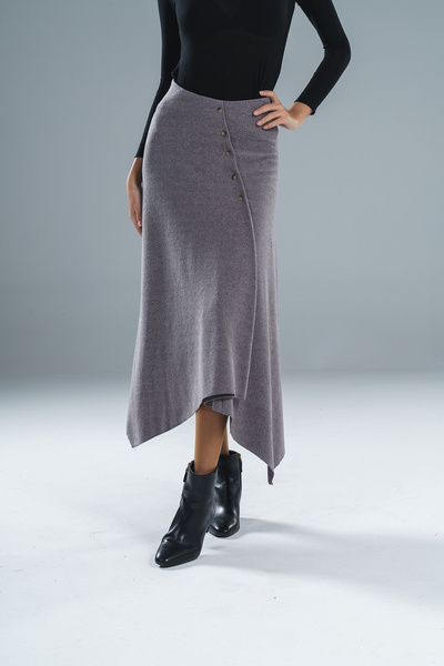 Paw Garage Women's Thessaloniki Fabric Front Buttoned Long Skirt