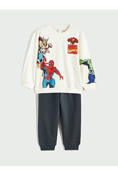 LC Waikiki LCW Kids Bej Marvel Comics cu imprimeu Hanorac pentru băieți trico...