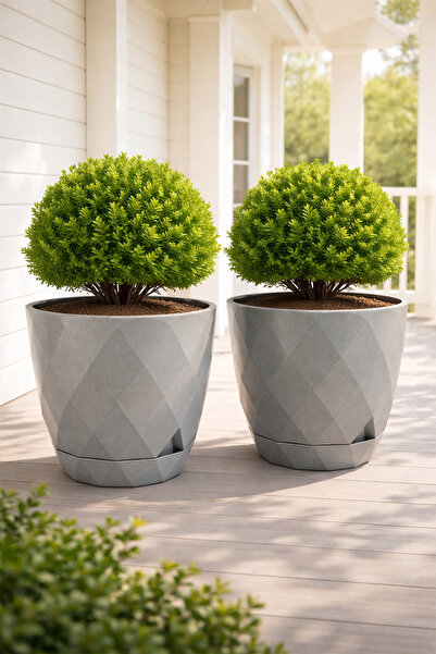 TEMMUZ HOME 2 Adet 26 Litre Dekoratif Büyük Boy Parlak Renkli Tabaklı Plastik...