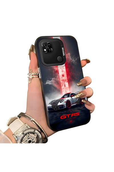 ucuc Xiaomi Redmi 9C Uyumlu Silikon Kenar Sert Arka Anti Düşme Kılıfı Yarış A...