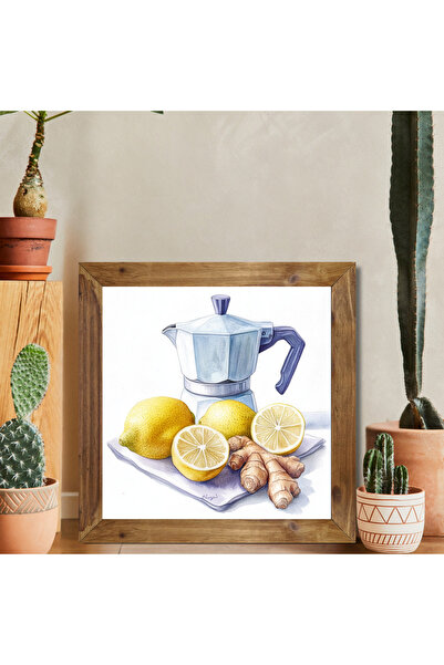 woodhomeworks One Piece Real Wood Framed Decor Pictură pătrată