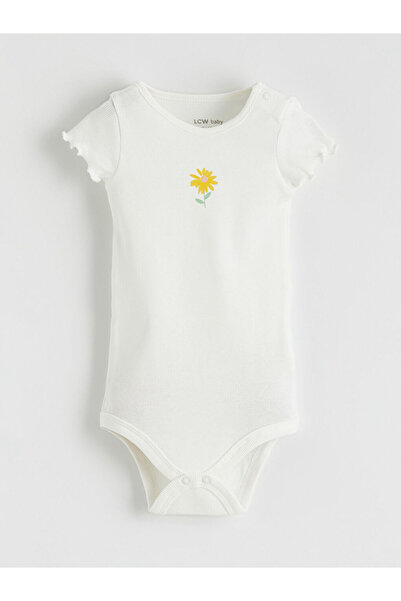 LC Waikiki Floral Printed Baby Girl Snap Fastener Bodysuit 2-Piece Set