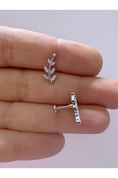 Arescollection 1 adet zirkon taşlı helix piercing ( önden açılan )