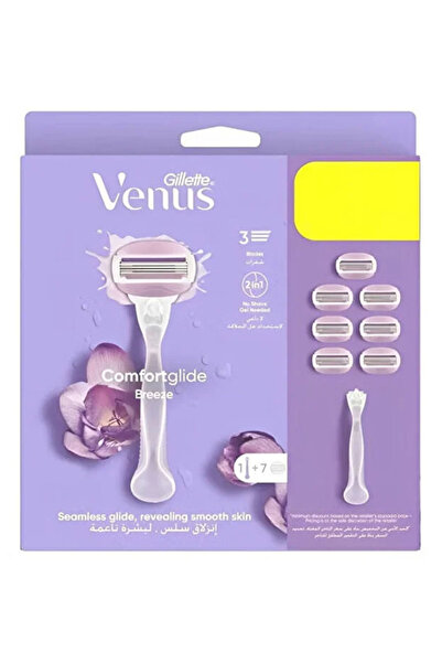 Venüs Venus Comfort Glide Breeze Women's Razor, 1 Handle + 7 Replacement Blades